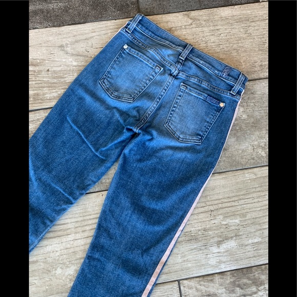 • 7 For All Mankind • Roxanne Straight-Leg Ankle Stripe Denim Jeans • 26 • $229 - Picture 12 of 15